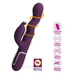 PRETTY LOVE - VIBRADOR LOURSEN RABBIT COM MOVIMENTO DE IMPULSO E 7 VIBRAÇÕES, RECARREGÁVEL VIA USB, ROXO