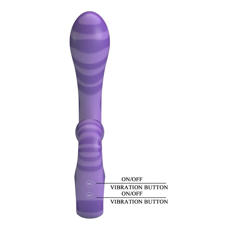 PRETTY LOVE - SUMMER VIBRADOR DE DUAS PONTAS COM ALÇA 19 CM Ø 3,5 CM ROXO