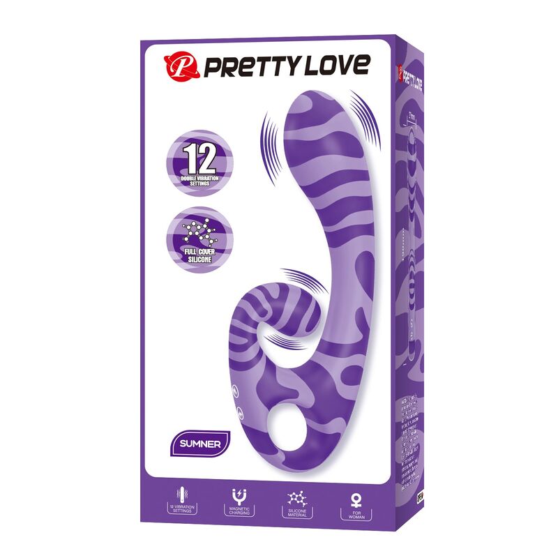 PRETTY LOVE - SUMMER VIBRADOR DE DUAS PONTAS COM ALÇA 19 CM Ø 3,5 CM ROXO