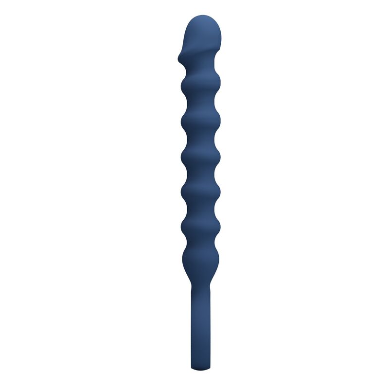 MR PLAY - BOLINHAS ANAL DE SILICONE AZUIS E PLUG ANAL - Ø - 3,4 CM - 28,5 CM