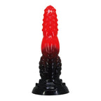POWER MONSTERS - DILDO DE FANTASIA DRAGÃO DE FOGO COM VENTOSA 24,5 CM Ø 5,8 CM VERMELHO E PRETO