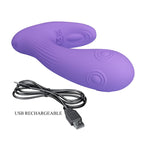 PRETTY LOVE - VIBRADOR DE DUPLA ESTIMULAÇÃO RECARREGÁVEL ANDROMEDA ROXO