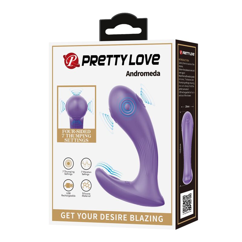 PRETTY LOVE - VIBRADOR DE DUPLA ESTIMULAÇÃO RECARREGÁVEL ANDROMEDA ROXO