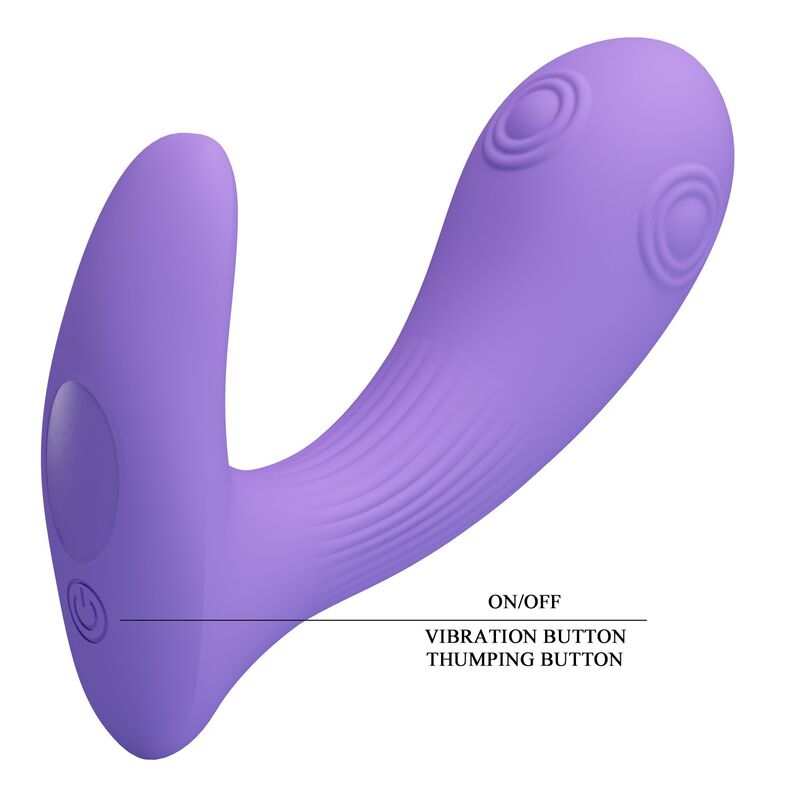 PRETTY LOVE - VIBRADOR DE DUPLA ESTIMULAÇÃO RECARREGÁVEL ANDROMEDA ROXO