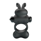 PRETTY LOVE - ANEL PENIANO VIBRATÓRIO COM ESTIMULADOR DE COELHINHO, 10 FUNÇÕES, PRETO