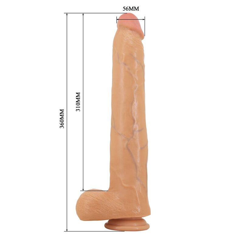 PRETTY LOVE - ANSEL DILDO REALISTA 36 CM Ø 4,8 CM TPE COR DE CARNE