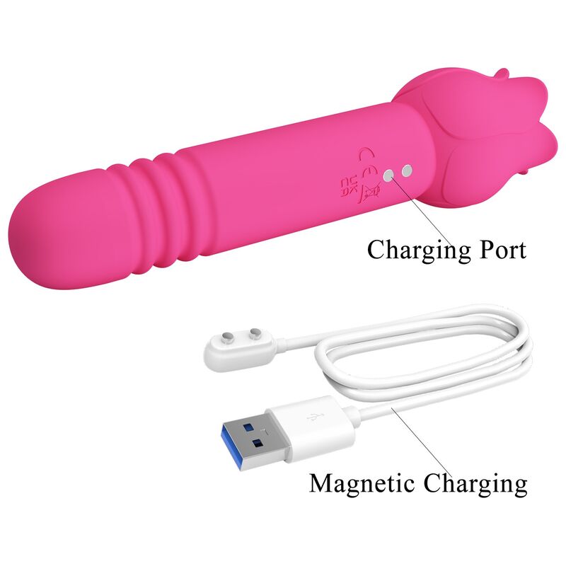 PRETTY LOVE - CHALEY VIBRADOR RECARREGÁVEL PARA ORAL, PULSO E ESTIMULAÇÃO CLITÓRICA ROSA