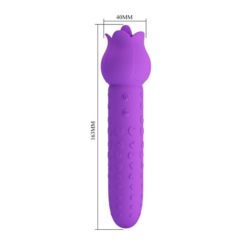 PRETTY LOVE - Vibrador estimulador oral e clitoriano recarregável DANNELL, roxo