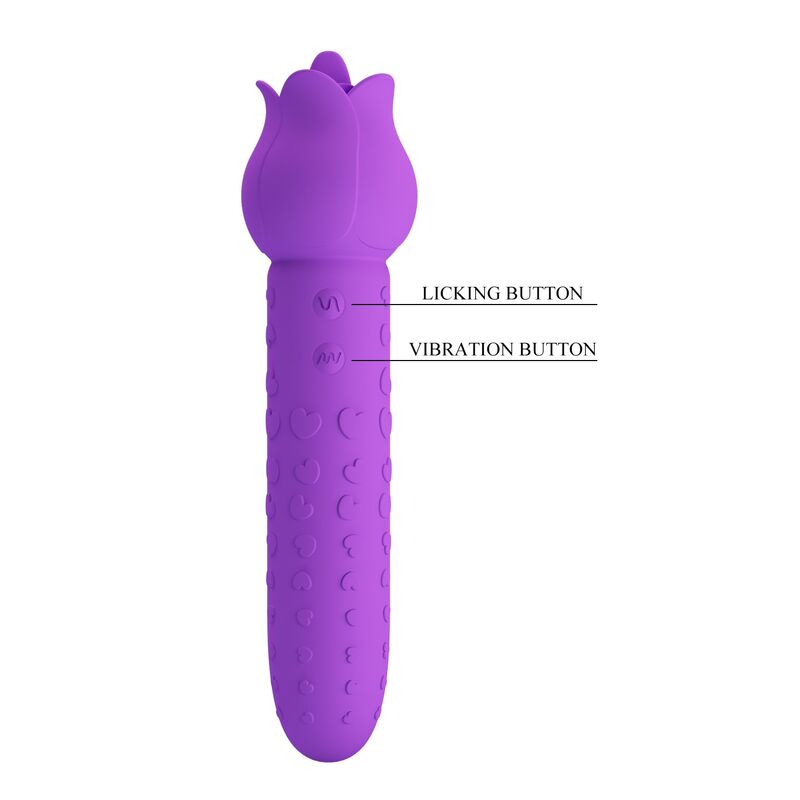 PRETTY LOVE - Vibrador estimulador oral e clitoriano recarregável DANNELL, roxo