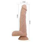 PRETTY LOVE - DAVEY DILDO VIBRATÓRIO COM CONTROLE REMOTO, 22,5 CM Ø 4,8 CM NATURAL