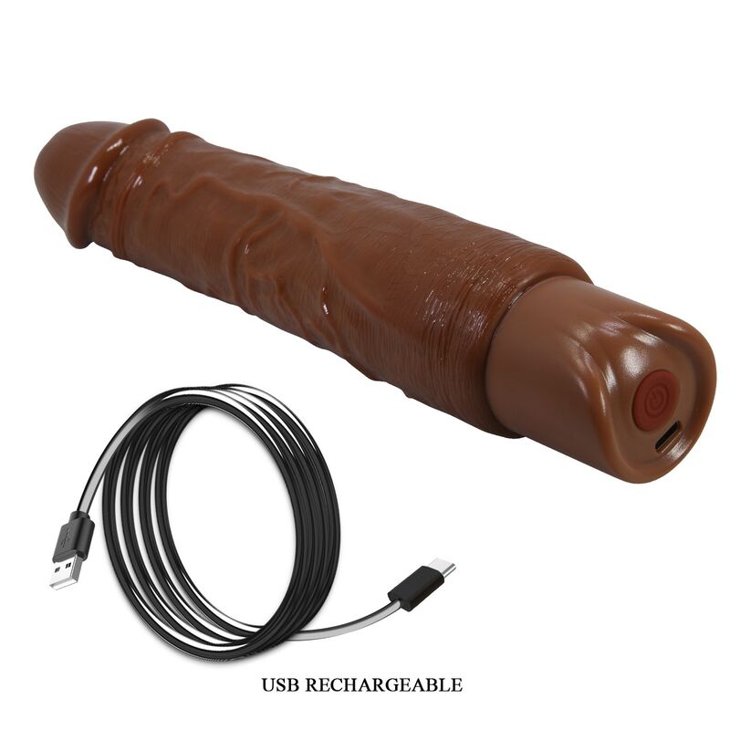 PRETTY LOVE - VIBRADOR REALISTA DUKE 23,5 CM Ø 4,8 CM MARROM
