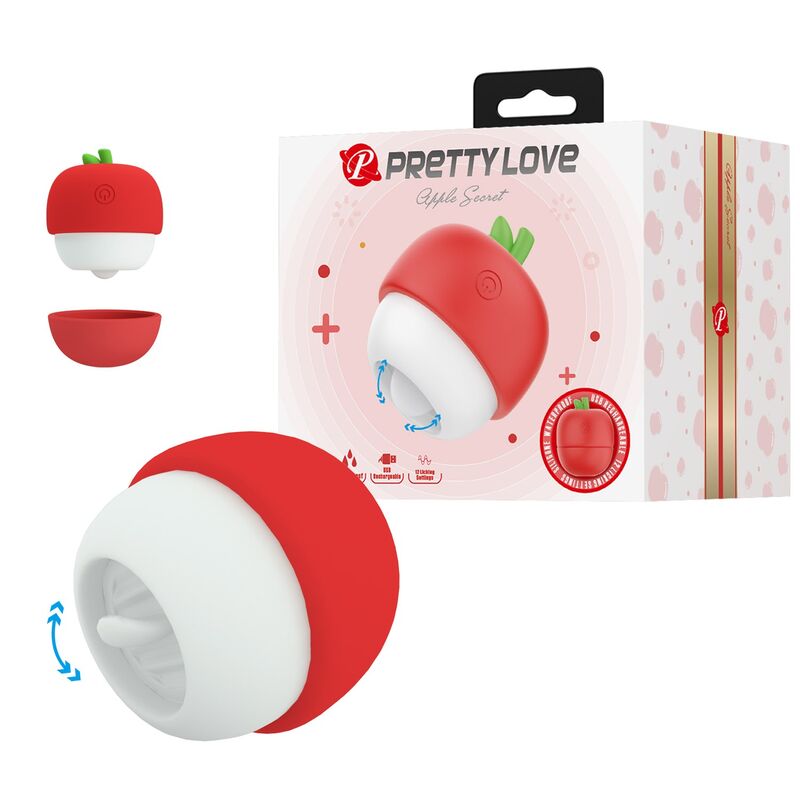 PRETTY LOVE - ESTIMULADOR CLITORIANO RECARREGÁVEL COM EFEITO DE LÍNGUA VERMELHO