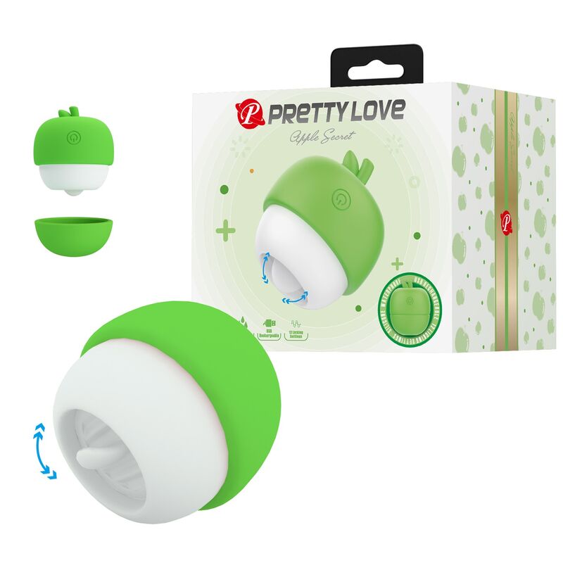 PRETTY LOVE - ESTIMULADOR CLITORIANO RECARREGÁVEL COM EFEITO DE LÍNGUA VERDE