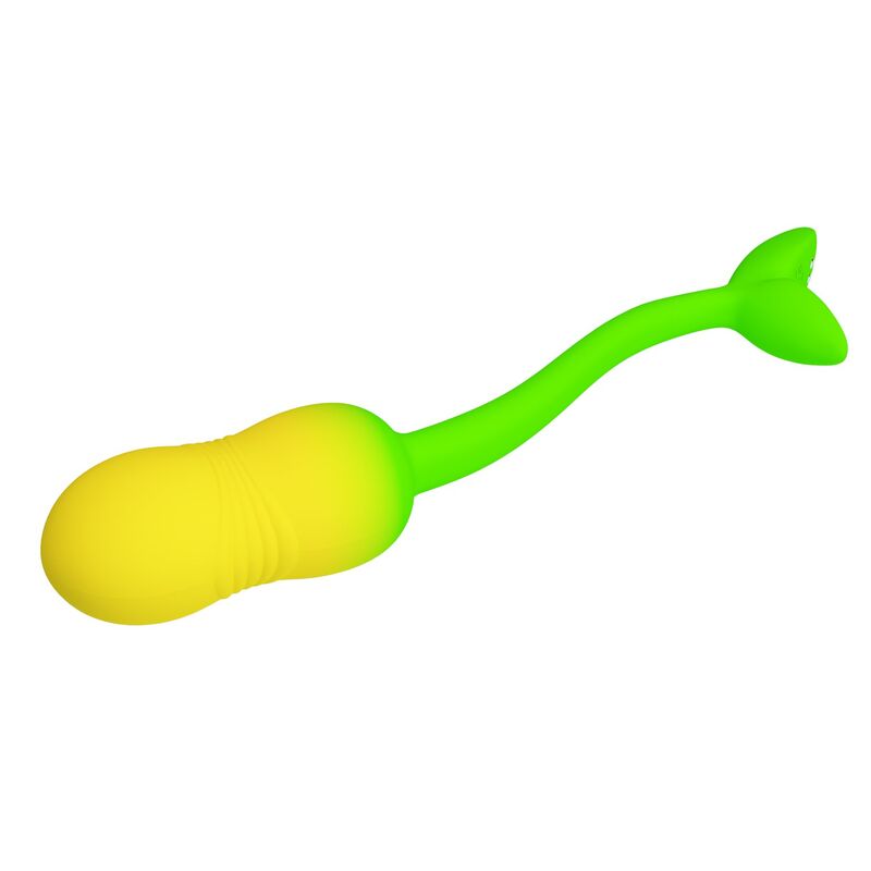 PRETTY LOVE - OVO VIBRATÓRIO COM CONTROLE POR APLICATIVO PULSEN, 12 FUNÇÕES, RECARREGÁVEL VIA USB, VERDE-AMARELO