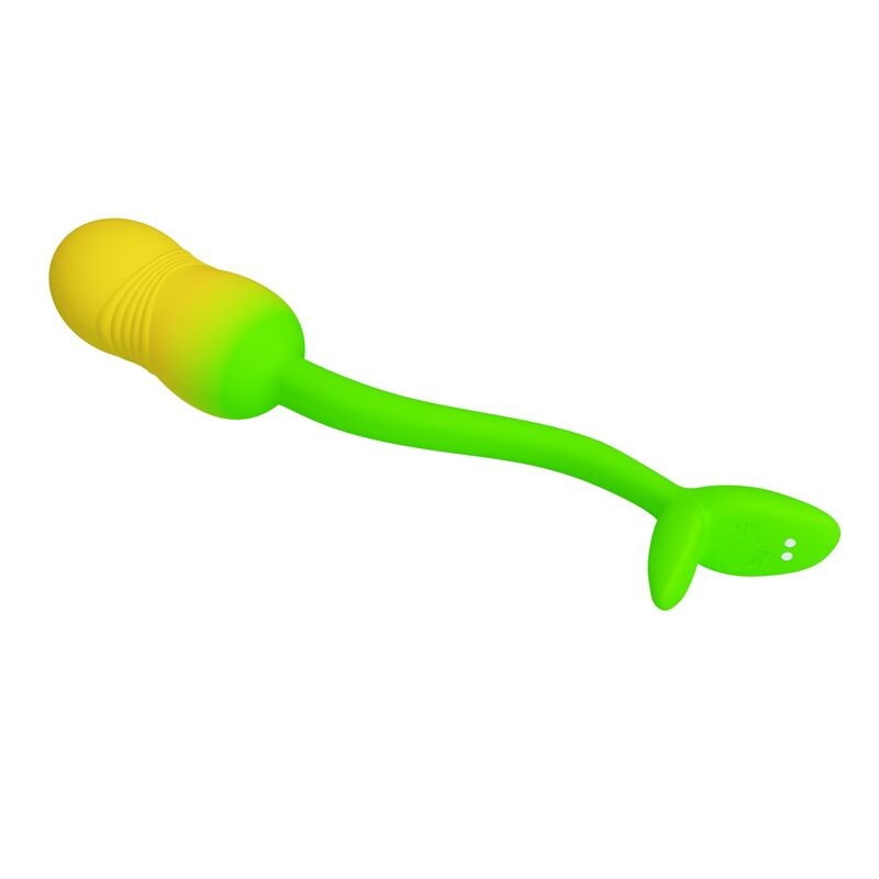 PRETTY LOVE - OVO VIBRATÓRIO COM CONTROLE POR APLICATIVO PULSEN, 12 FUNÇÕES, RECARREGÁVEL VIA USB, VERDE-AMARELO