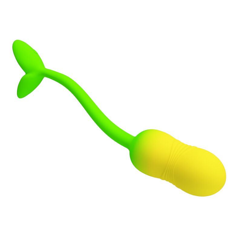 PRETTY LOVE - OVO VIBRATÓRIO COM CONTROLE POR APLICATIVO PULSEN, 12 FUNÇÕES, RECARREGÁVEL VIA USB, VERDE-AMARELO