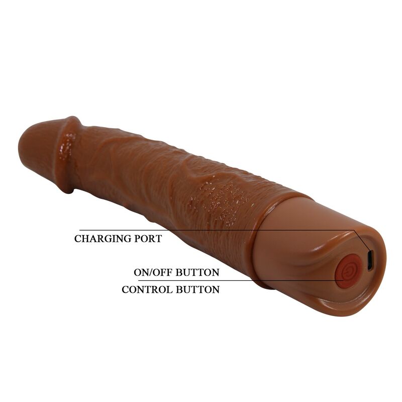 PRETTY LOVE - VIBRADOR REALISTA LEONARDO 20 CM Ø 4 CM MARROM