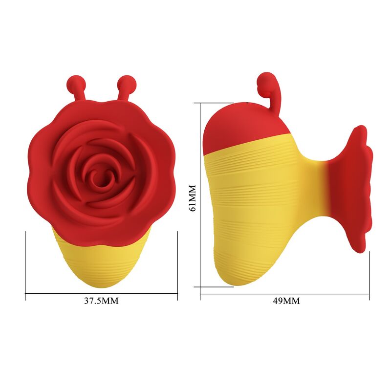 PRETTY LOVE - LITTLE BEE - ESTIMULADOR CLITORIAL RECARREGÁVEL COM 7 MODOS - VERMELHO/AMARELO