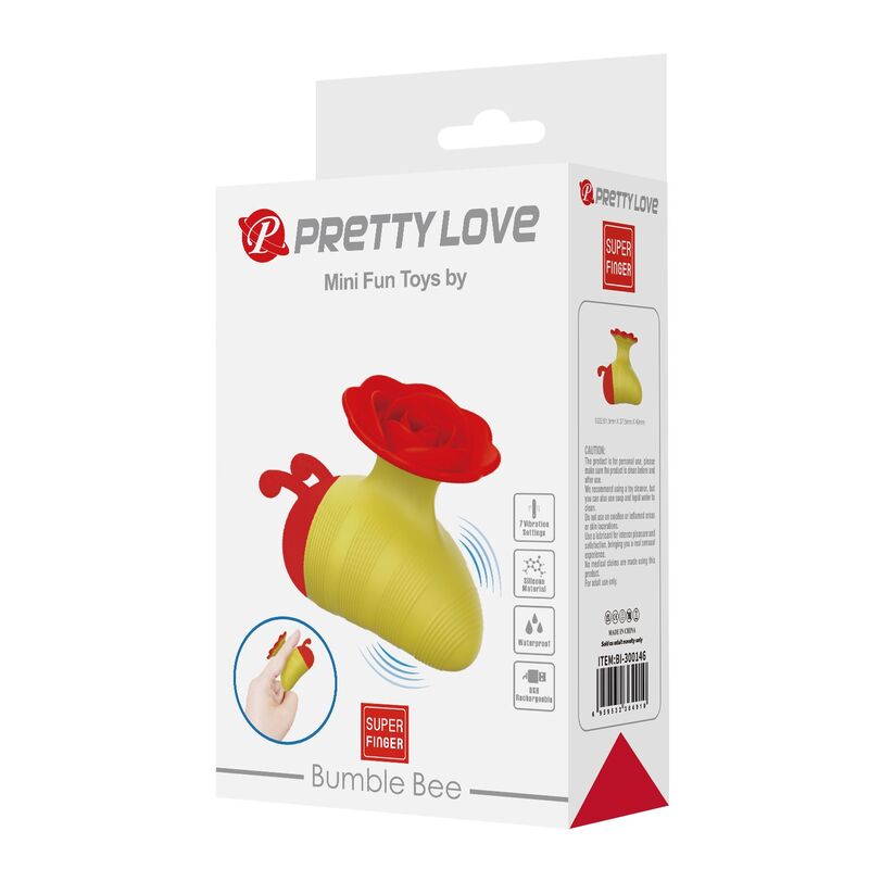 PRETTY LOVE - LITTLE BEE - ESTIMULADOR CLITORIAL RECARREGÁVEL COM 7 MODOS - VERMELHO/AMARELO