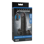 FANTASY X-TENSIONS - MANGA EXTENSORA DE PÊNIS VIBRATÓRIA COM SENSAÇÃO REALISTA DE 5CM PRETA