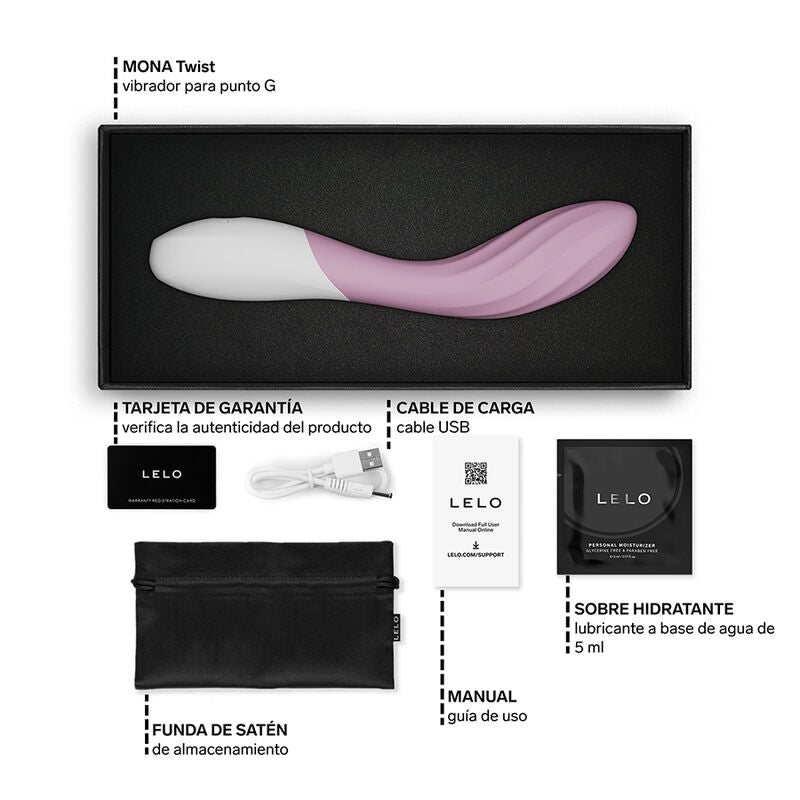 LELO - MONA TWIST VIBRADOR DE PONTO G RECARREGÁVEL COM CONTROLE POR APLICATIVO LAVANDA
