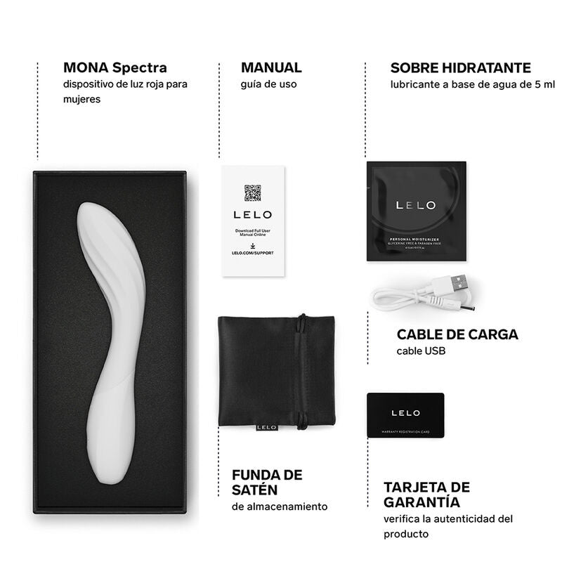 LELO - MONA SPECTRA MASSAGEADOR ÍNTIMO DE LUZ VERMELHA RECARREGÁVEL CONTROLADO POR APLICATIVO