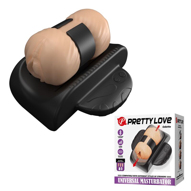 PRETTY LOVE - MASTURBADOR AUTOMÁTICO COM EMPURRAÇÃO USB QUIRIN PRETO