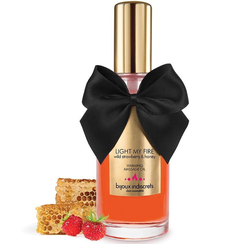 BIJOUX INDISCRETS - ÃLEO DE MASSAGEM EFEITO CALOR AROMA DE MORANGO