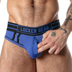 LOCKER GEAR - CUECA SHOW DE TELA ESPORTIVA AZUL S