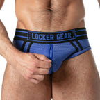 LOCKER GEAR - CUECA SHOW DE TELA ESPORTIVA AZUL M