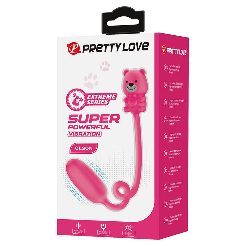 PRETTY LOVE - VIBRADOR BULLET RECARREGÁVEL OLSON COM CONTROLE REMOTO COM FIO ROSA