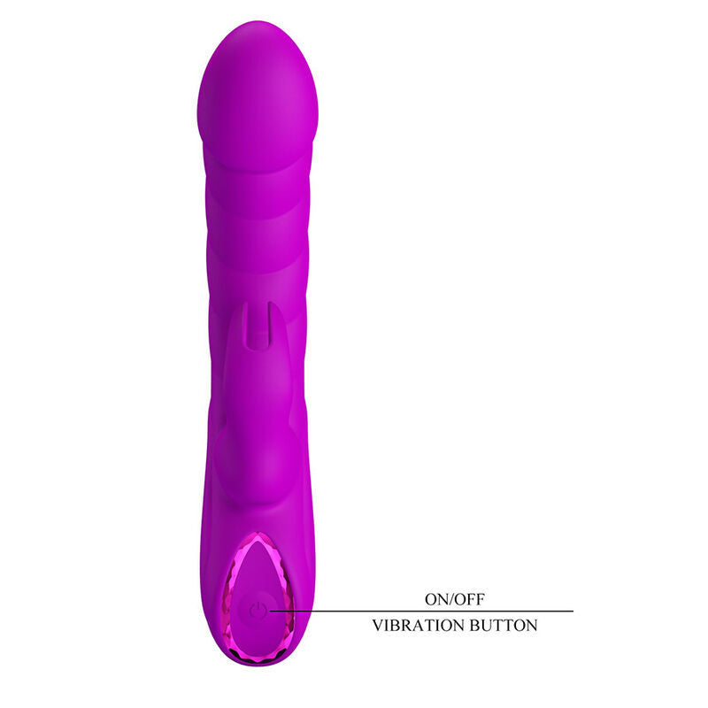PRETTY LOVE - MONICA VIBRADOR RECARREGÁVEL COM DUPLA ESTIMULAÇÃO PARA PONTO G E CLITÓRIS ROXO