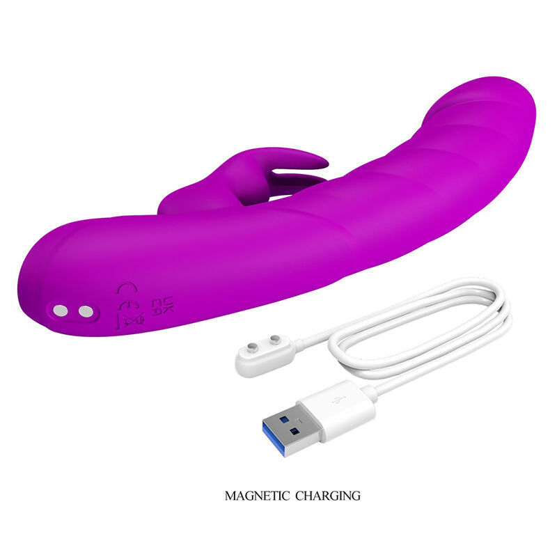 PRETTY LOVE - MONICA VIBRADOR RECARREGÁVEL COM DUPLA ESTIMULAÇÃO PARA PONTO G E CLITÓRIS ROXO