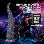 POWER MONSTERS - DILDO DE SILICONE FANTASIA TRICOLOR COM TENTÁCULOS ABISSAIS 46 CM Ø 7 CM