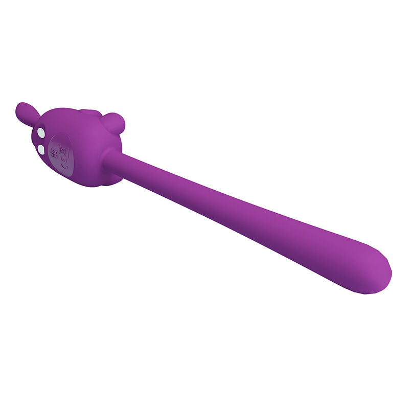 PRETTY LOVE - BASTÃO VIBRADOR FLEXÍVEL COM COELHINHO FOFO, RECARREGÁVEL VIA USB, ROXO