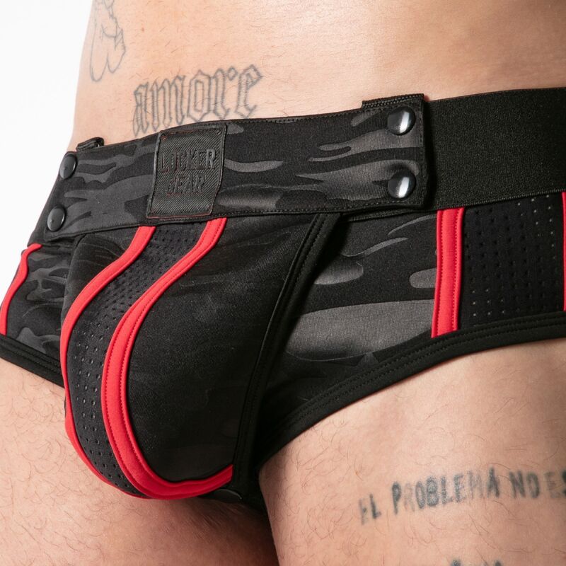 LOCKER GEAR - CUECA SUSTENIDO COM ACESSO MILITAR COMPLETO VERMELHA M