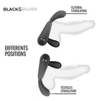 BLACK &amp; SILVER - ANEL VIBRATÓRIO RECARREGÁVEL DECKARD COM CONTROLE REMOTO BLACK &amp; SILVER