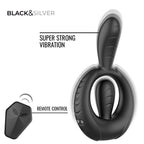BLACK &amp; SILVER - ANEL VIBRATÓRIO RECARREGÁVEL DECKARD COM CONTROLE REMOTO BLACK &amp; SILVER