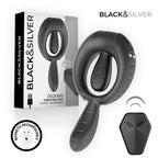 BLACK &amp; SILVER - ANEL VIBRATÓRIO RECARREGÁVEL DECKARD COM CONTROLE REMOTO BLACK &amp; SILVER