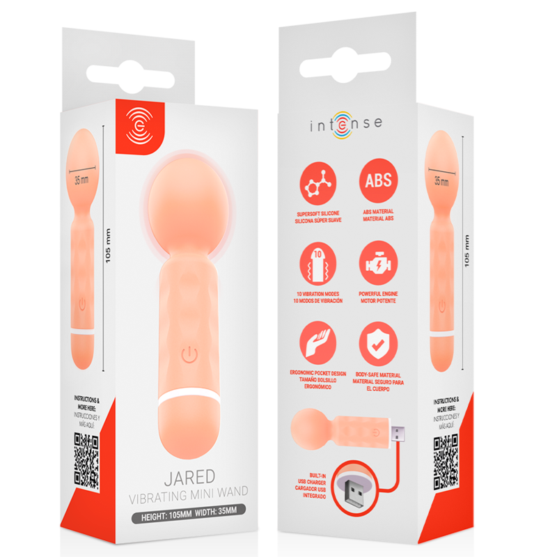INTENSE - JARED MINI WAND MASSAGER RECARREGÁVEL USB LARANJA