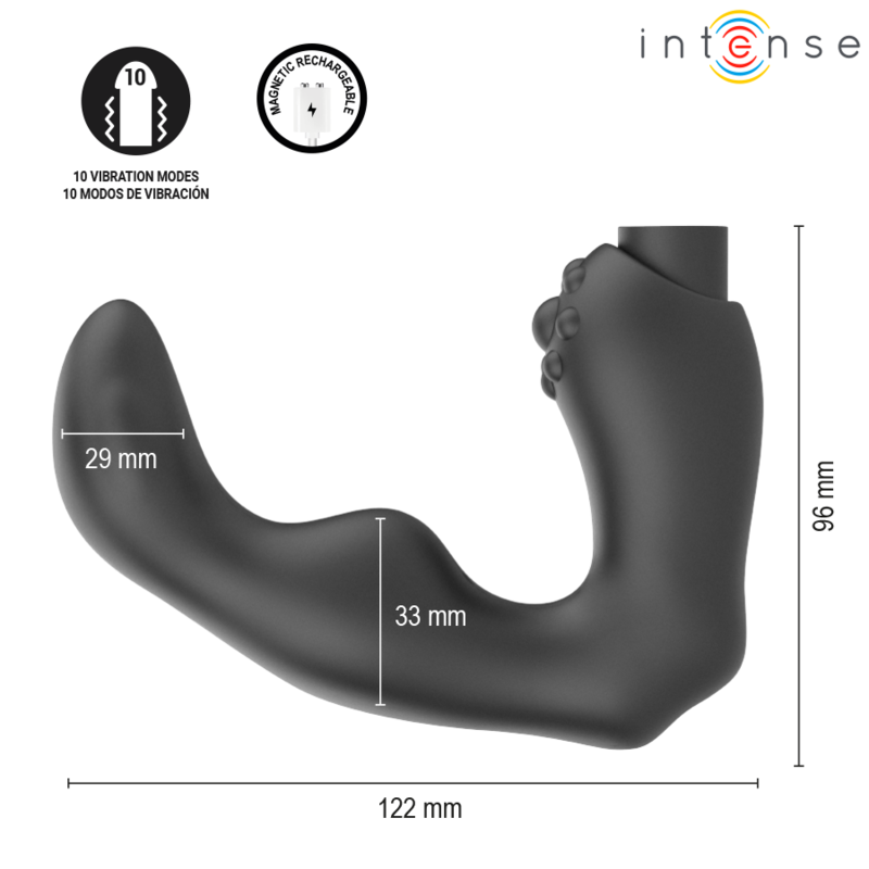 INTENSE - HENRY MASSAGEADOR DE PRÓSTATA RECARREGÁVEL USB PRETO