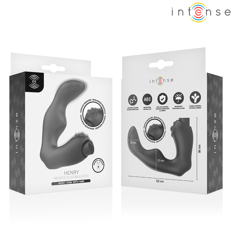 INTENSE - HENRY MASSAGEADOR DE PRÓSTATA RECARREGÁVEL USB PRETO