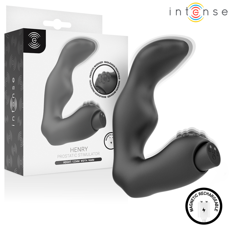 INTENSE - HENRY MASSAGEADOR DE PRÓSTATA RECARREGÁVEL USB PRETO
