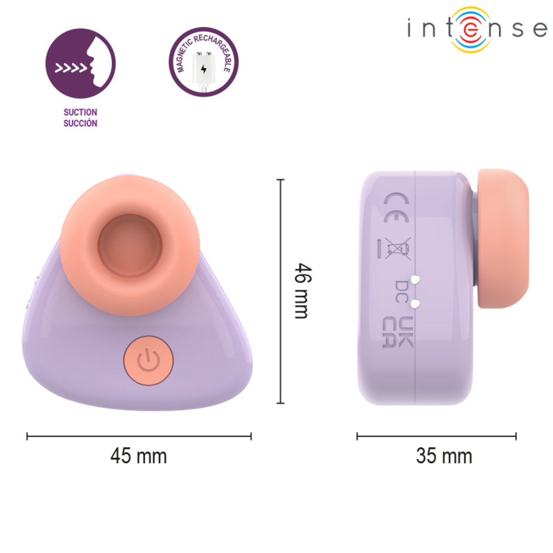 INTENSE - CUKI ESTIMULADOR CLITORIANO DE SUCÇÃO RECARREGÁVEL USB - ROXO