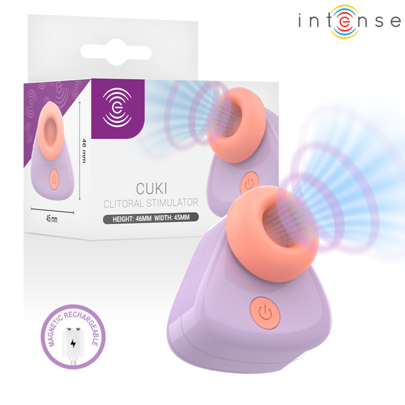 INTENSE - CUKI ESTIMULADOR CLITORIANO DE SUCÇÃO RECARREGÁVEL USB - ROXO