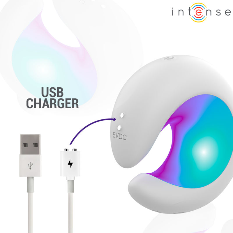 INTENSE - ASTON ESTIMULADOR CLITORIANO DE SUCÇÃO RECARREGÁVEL USB COM VIBRAÇÃO BRANCO