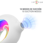 INTENSE - ASTON ESTIMULADOR CLITORIANO DE SUCÇÃO RECARREGÁVEL USB COM VIBRAÇÃO BRANCO