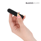 BLACK &amp; SILVER - JACOB VIBRATÓRIO BULLET RECARREGÁVEL POR USB PRETO