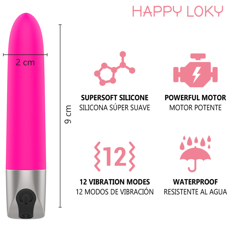HAPPY LOKY - VIBRADOR MINI RECARREGÁVEL USB PORQUINHO ROSA