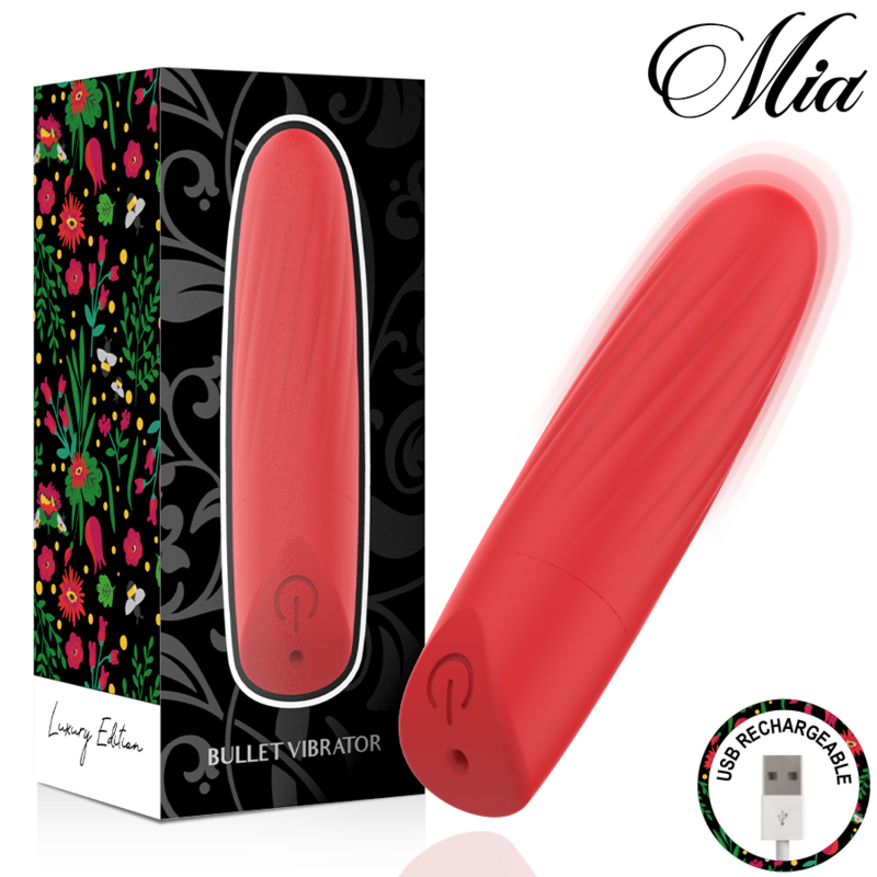 MIA - LUCY ELLEN MINI VIBRADOR RECARREGÁVEL USB VERMELHO
